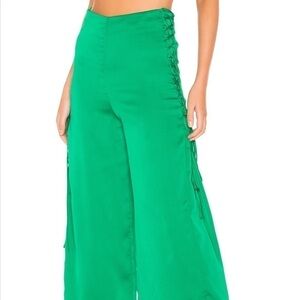 The East Order Jordy Pants‎ Sz L Green Lace Up Wide Leg High Rise Indie Sleeze